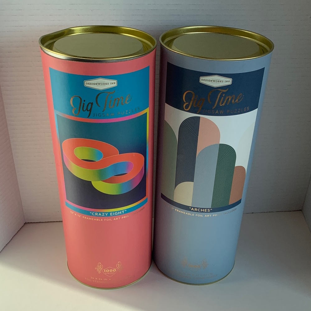 Design Works Jig Time Jigsaw Puzzles Crazy Eight & Arches NIP